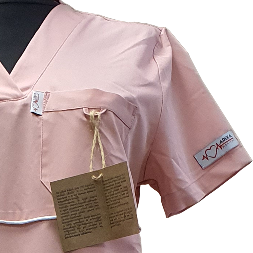 Areka medical uniform - pink top detail