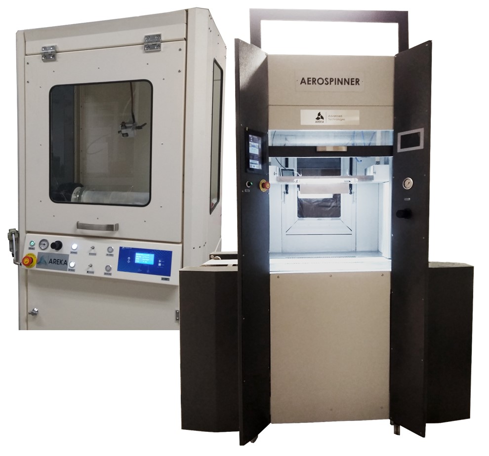 areka aerospinner solution blowing, electro blowing, electrospinning system